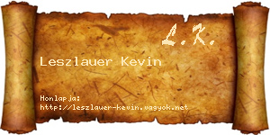 Leszlauer Kevin névjegykártya